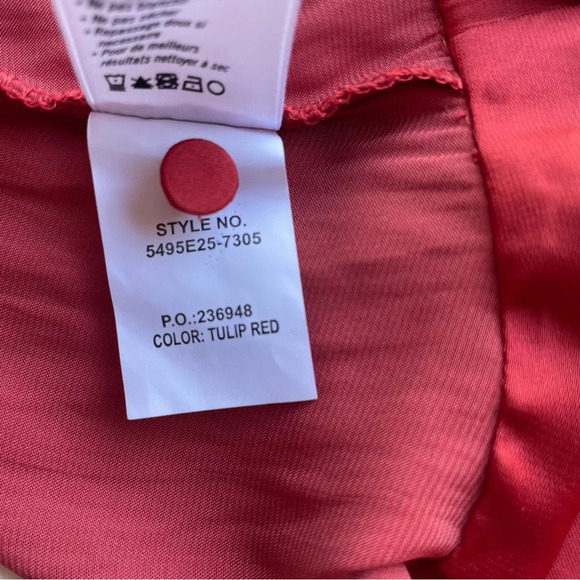 Paige parisa rust color red embroidered satin wrap dress 22260 - Picture 12 of 13